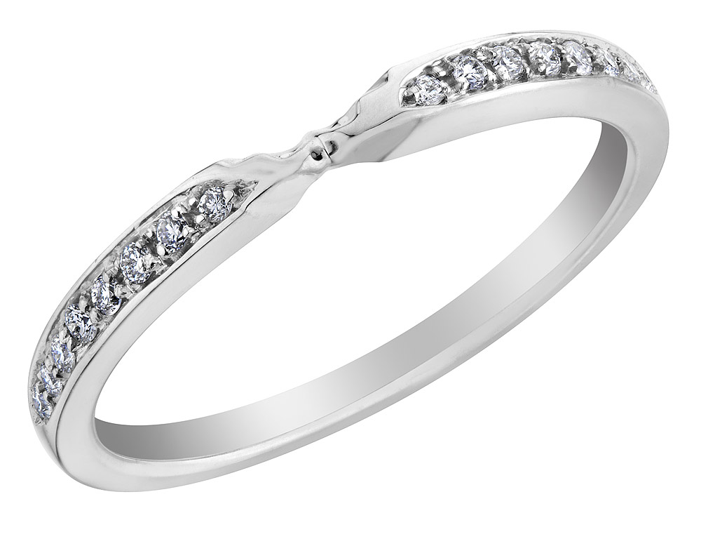 Diamond Wedding Band Ring in 18K White Gold