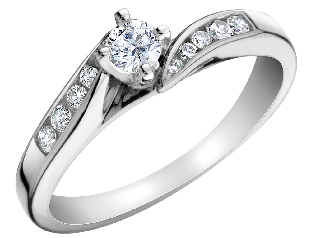 1/2 Carat (ctw H-I, I1-I2) Diamond Engagement Ring in 14K White Gold