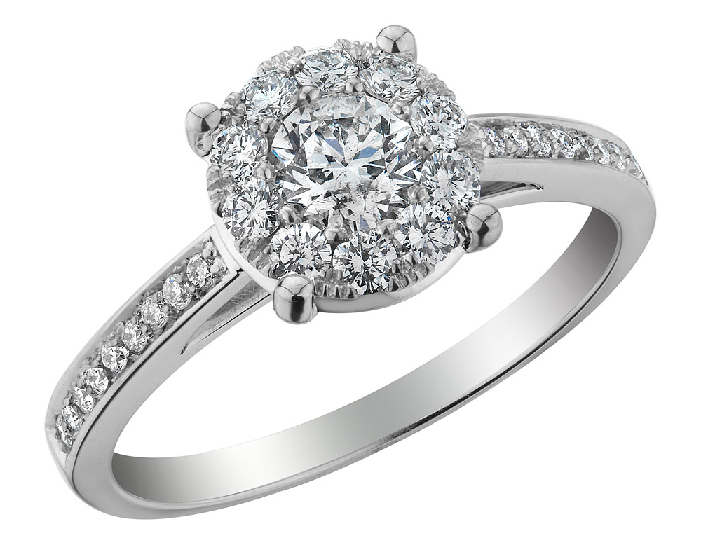 2/3 Carat (ctw H-I, I1-I2) Diamond Engagement Ring in 14K White Gold