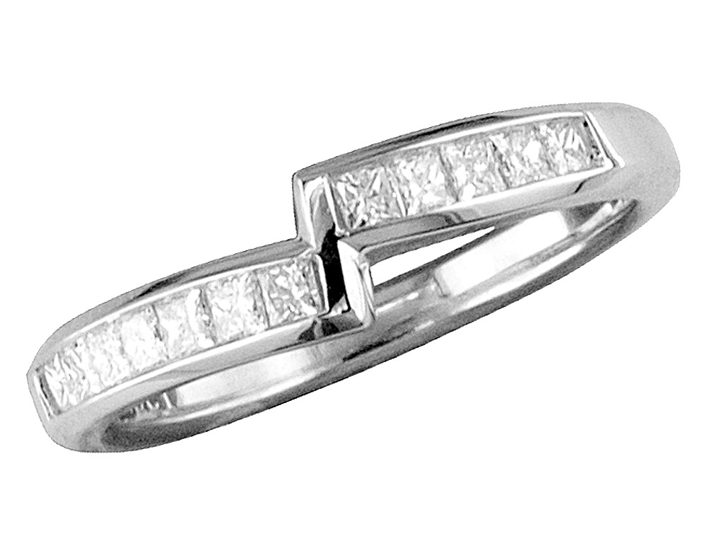 Princess Cut Diamond Band Ring 1/3 Carat (ctw) in 14K White Gold