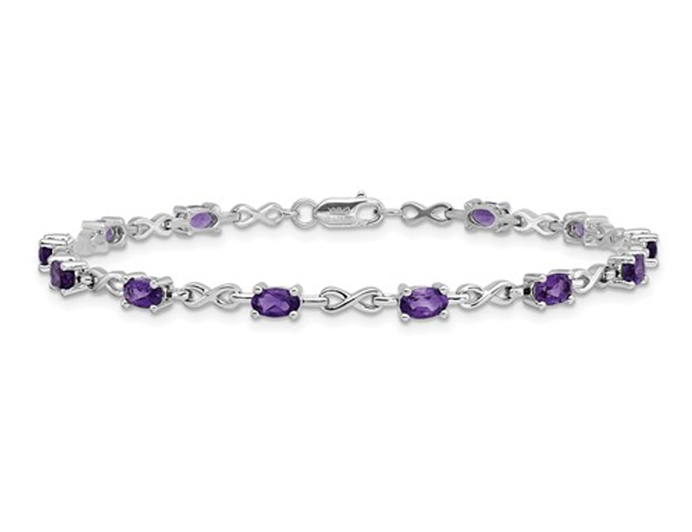 Sterling silver purple amethyst infinity bracelet