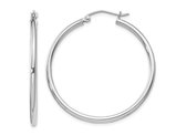 Medium Hoop Earrings in Sterling Silver 1 1/4 Inch (2.0mm)