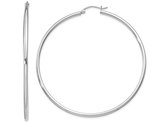 Extra Large Hoop Earrings in Sterling Silver 2 1/2 Inch (2.0mm)