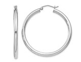 Sterling Silver Medium Hoop Earrings 1 1/2 Inch (3.0mm)