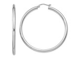 Large Hoop Earrings in Sterling Silver 2 Inch (3.0mm)