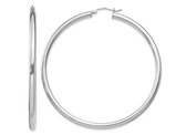 Extra Large Hoop Earrings in Sterling Silver 2 1/2 Inch (3.0mm)