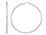 Jumbo Hoop Earrings in Sterling Silver 3 1/4 Inch (3.0mm)