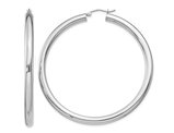 Extra Large Hoop Earrings in Sterling Silver 2 1/2 Inch (4.0mm)