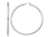 Sterling Silver Jumbo Hoop Earrings 3 Inch (4.0mm thick)