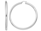 Jumbo Hoop Earrings in Sterling Silver 3 Inch (5.0mm)