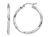 Small Twisted Hoop Earrings in Sterling Silver 1 Inch (2.5mm)