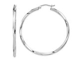 Medium Twisted Hoop Earrings in Sterling Silver 1 3/4 Inch (2.5mm)