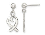 Heart Dangle Earrings in Sterling Silver