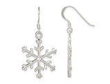 Winter Snowflake Dangle Drop Earrings in Sterling Silver