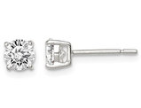Synthetic Cubic Zirconia Solitaire Stud Earrings 1.00 Carat (ctw) in Sterling Silver
