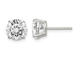4.00 Carat (ctw) Cubic Zirconia (CZ) Solitaire Stud Earrings in Sterling Silver