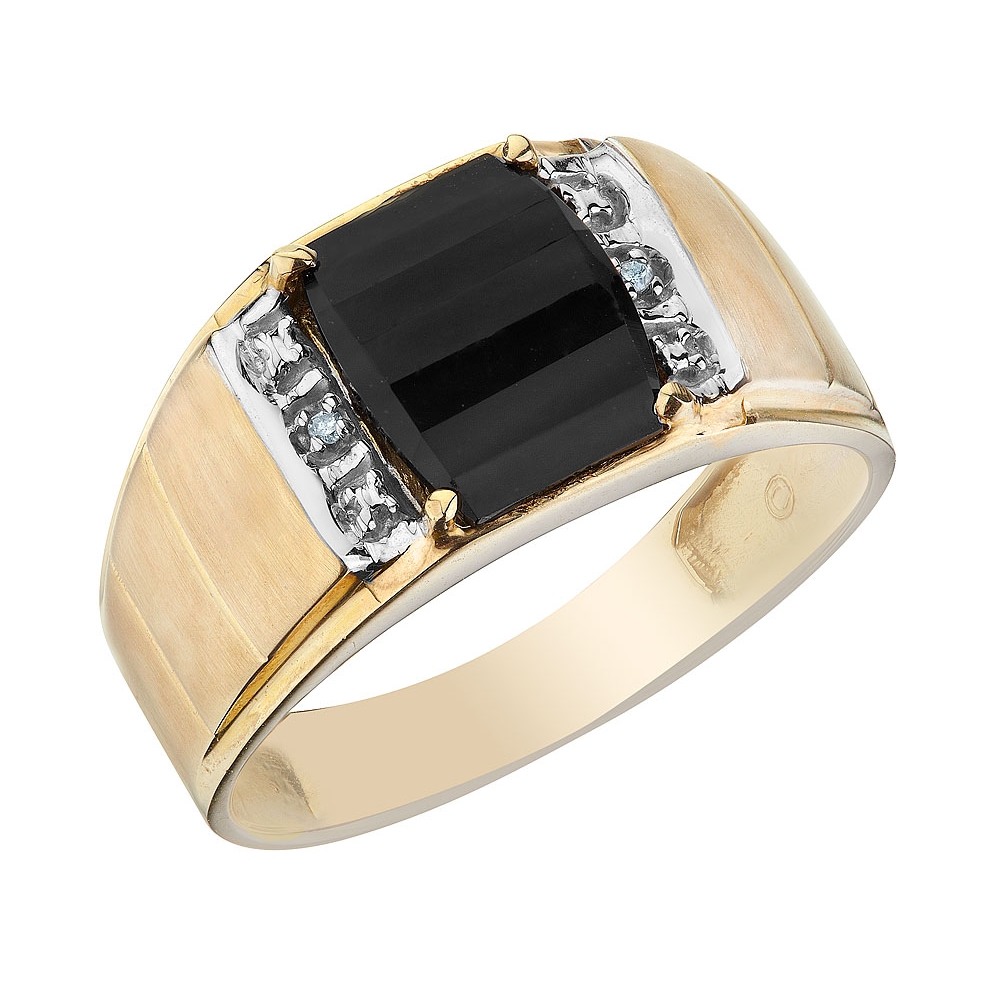 Mens Onyx Ring With Diamonds In 10k Yellow Gold Ebay Mens Onyx Ring With Diamonds In 10k Yellow Gold Ebay