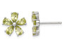 Peridot Flower Earrings in Sterling Silver