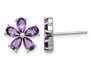 Amethyst Flower Earrings in Sterling Silver