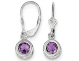 Amethyst Drop Earrings 1.50 Carat (ctw) in Sterling Silver