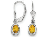 1.50 Carat (ctw) Citrine Drop Oval Earrings in Sterling Silver