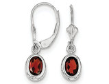 2.00 Carat (ctw) Garnet Drop Oval Earrings in Sterling Silver