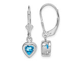 Blue Topaz Drop Heart Earrings 2.00 Carat (ctw) in Sterling Silver