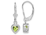 1.50 Carat (ctw) Peridot Drop Heart Earrings in Sterling Silver