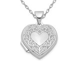 Heart Locket in Sterling Silver with Chain