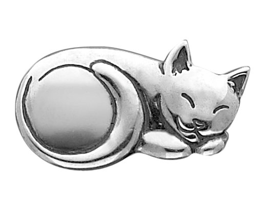 Cat Pin Brooch in Sterling Silver