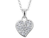 Synthetic Crystal Heart Pendant Necklace in Sterling Silver with Chain