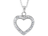 Synthetic Crystal Heart Pendant Necklace in Sterling Silver with Chain