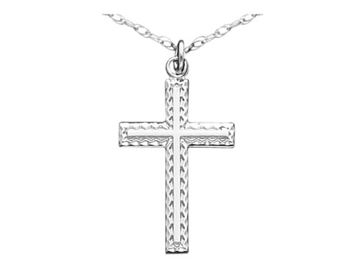 Sterling Silver Junior Cross Pendant Necklace with Chain