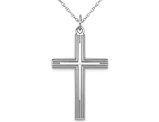 Sterling Silver Laser Designed Cross Pendant Necklace with Chain