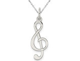 Sterling Silver Treble Clef Charm Pendant Necklace with Chain