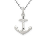 Anchor Charm Pendant Necklace in Sterling Silver with Chain