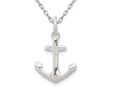 Anchor Charm Pendant Necklace in Sterling Silver with Chain