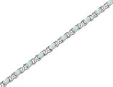 Lab Created Opal XO Bracelet in Sterling Silver (7.50 Inches)