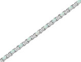 Lab Created Opal XO Bracelet in Sterling Silver (7.50 Inches)