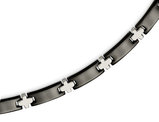 Men's Bracelet Black Plated in Stainless Steel 8.25 Inch