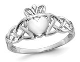 Men's Claddagh Ring in 14K White Gold