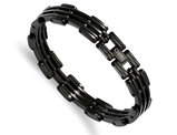 Men's Bracelet in Stainless Steel with Black Plating 8.50 Inches