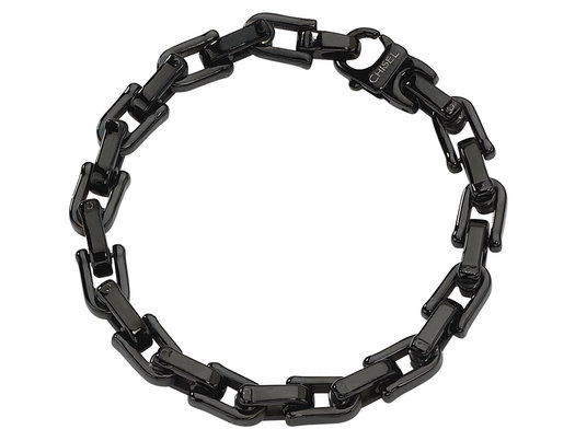 Men's Stainless Steel Bracelet in Black Plating 8.5 Inch