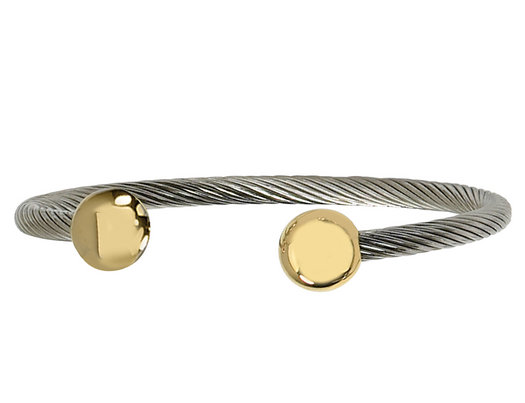 Cuff Bangle in Stainless Steel with Gold Plating