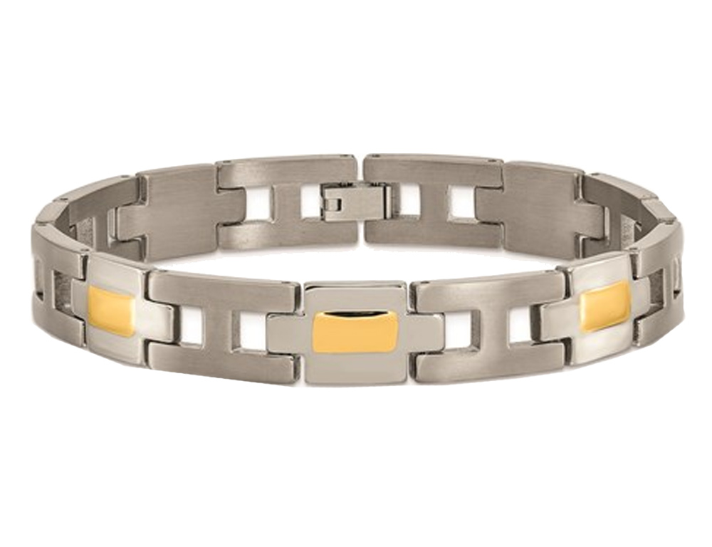 Bracciale Uomo in Titanio Oro 24K (9 Pollici) - Foto 1 di 4