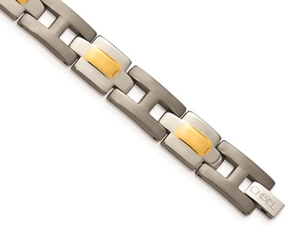 Bracciale Uomo in Titanio Oro 24K (9 Pollici) - Foto 3 di 4