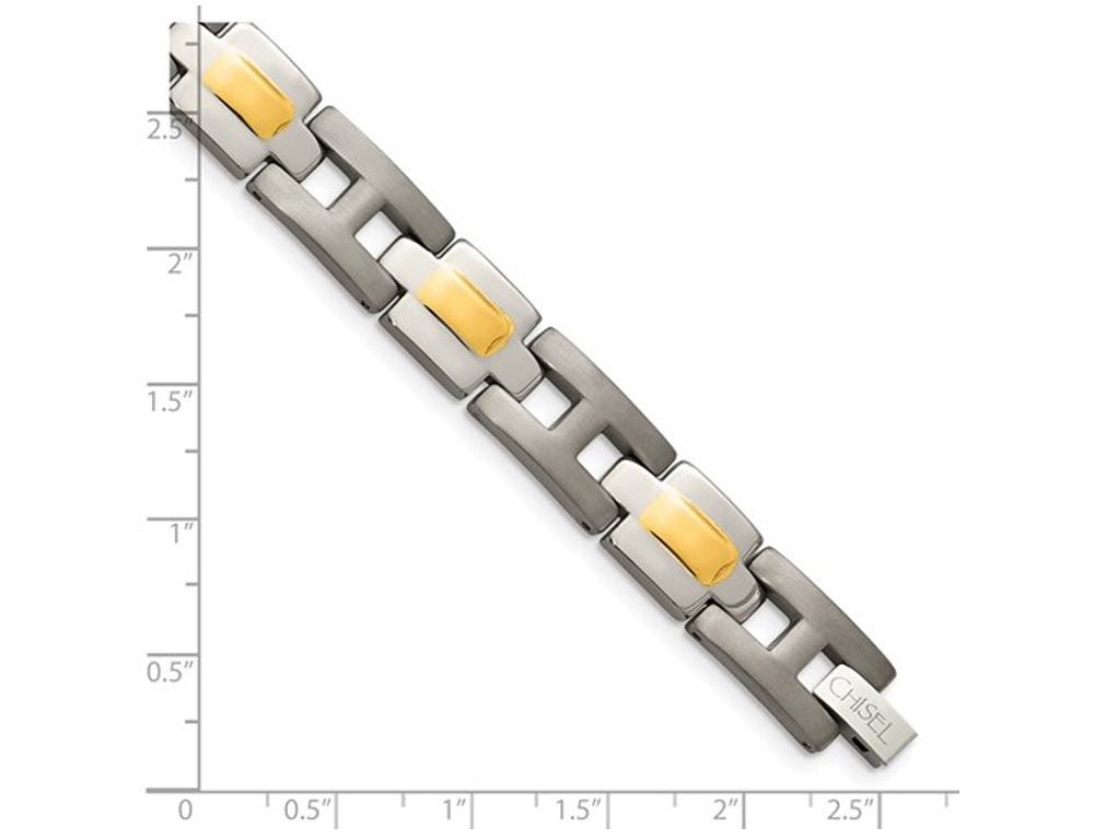 Bracciale Uomo in Titanio Oro 24K (9 Pollici) - Foto 2 di 4