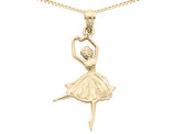 Ballerina Pendant Necklace in 14K Yellow Gold with Chain