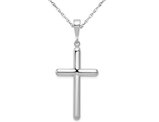 14K White Gold Large Cross Pendant Necklace with Chain