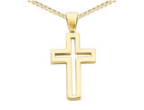 14K Yellow Gold Cross Pendant Necklace with Chain